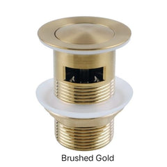SUPERIA 32/40mm Solid Brass Basin Pop Up Waste with Or With Out Overflow In Chrome, Matte Black, Brushed Gold, Brushed Nickel & Gunmetal Grey
