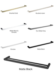 SUPERIA Single Or Double Towel Rail 800mm In Chrome, Matte Black, Matte Black & Chrome, Brushed Gold, Brushed Nickel & Gunmetal Grey