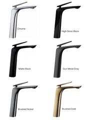 RELLINO Tall Basin Mixer In Chrome, Matte Black, High Gloss Black, Brushed Gold, Brushed Nickel & Gunmetal Grey