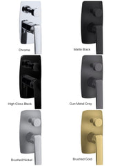 RELLINO Wall Mixer Diverter In Chrome, Matte Black, High Gloss Black, Brushed Gold, Brushed Nickel & Gunmetal Grey
