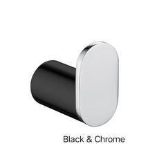 RELLINO Round Robe Hook Chrome , Matte Black , Black & Chrome , High Gloss Black , Brushed Gold , Brushed Nickel & Gunmetal