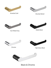 RELLINO Toilet Roll Holder In Chrome, Matte Black, Black & Chrome, High Gloss Black, Brushed Gold, Brushed Nickel & Gunmetal Grey