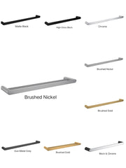 RELLINO Solid Brass Single Or Double Towel Rail 600mm In Chrome, Matte Black, Black & Chrome, High Gloss Black, Brushed Gold, Brushed Nickel & Gunmetal Grey