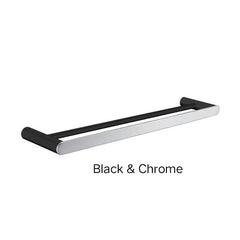 RELLINO Solid Brass Single Or Double Towel Rail 600mm In Chrome, Matte Black, Black & Chrome, High Gloss Black, Brushed Gold, Brushed Nickel & Gunmetal Grey
