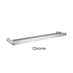 RELLINO Solid Brass Single Or Double Towel Rail 600mm In Chrome, Matte Black, Black & Chrome, High Gloss Black, Brushed Gold, Brushed Nickel & Gunmetal Grey