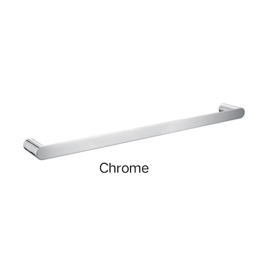 Bellino Solid Brass Single Or Double Towel Rail 600mm In Chrome, Matte Black, Black & Chrome, High Gloss Black, Brushed Gold, Brushed Nickel & Gunmetal Grey-Single Chrome