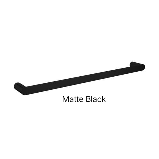Bellino Solid Brass Single Or Double Towel Rail 600mm In Chrome, Matte Black, Black & Chrome, High Gloss Black, Brushed Gold, Brushed Nickel & Gunmetal Grey-Single matte black