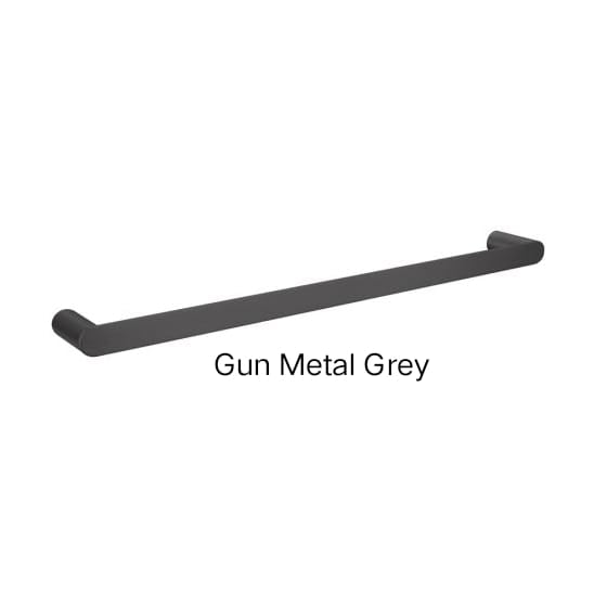 Bellino Solid Brass Single Or Double Towel Rail 600mm In Chrome, Matte Black, Black & Chrome, High Gloss Black, Brushed Gold, Brushed Nickel & Gunmetal Grey-Single gunmetal