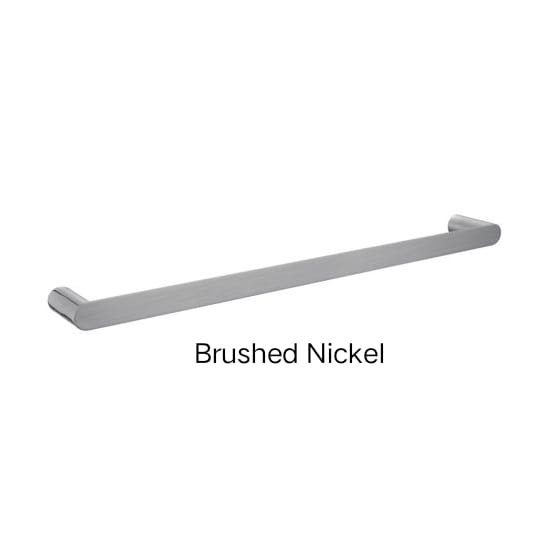 Bellino Solid Brass Single Or Double Towel Rail 600mm In Chrome, Matte Black, Black & Chrome, High Gloss Black, Brushed Gold, Brushed Nickel & Gunmetal Grey-Single brushed nickel