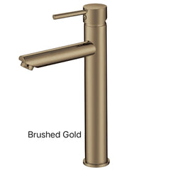 CENTRO Round Tall Basin Mixer In Chrome, Matte Black, Brushed Gold, Brushed Nickel & Gunmetal