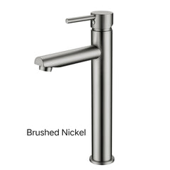 CENTRO Round Tall Basin Mixer In Chrome, Matte Black, Brushed Gold, Brushed Nickel & Gunmetal