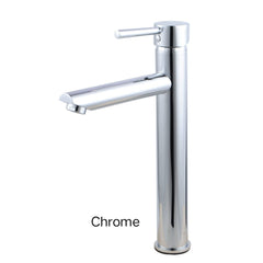 CENTRO Round Tall Basin Mixer In Chrome, Matte Black, Brushed Gold, Brushed Nickel & Gunmetal