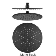 CENTRO 250mm Solid Brass Round Rainfall Shower Head In Chrome, Matte black, Brushed Gold, Brushed Nickel & Gunmetal