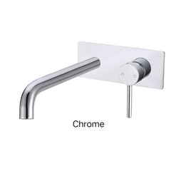 CENTRO Wall Mixer With Round Spout In Chrome, Matte Black, Brushed Gold, Brushed Nickel & Gun Metal Grey