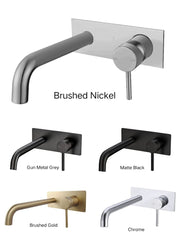 CENTRO Wall Mixer With Round Spout In Chrome, Matte Black, Brushed Gold, Brushed Nickel & Gun Metal Grey