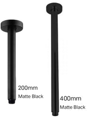 CENTRO Round Ceiling Shower Arm 200mm Or 400mm In Chrome, Matte Black, Brushed Gold, Brushed Nickel & Gunmetal Grey