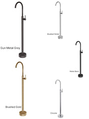 CENTRO Round Solid Brass Freestanding Mixer In Chrome, Matte Black, Brushed Gold, Brushed Nickel & Gunmetal Grey