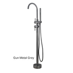 CENTRO Round Freestanding Bath Mixer With Hand held Shower In Chrome, Matte Black, Brushed Gold, Brushed Nickel & Gunmetal Grey