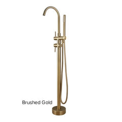 CENTRO Round Freestanding Bath Mixer With Hand held Shower In Chrome, Matte Black, Brushed Gold, Brushed Nickel & Gunmetal Grey
