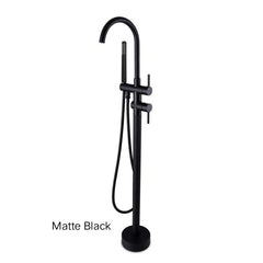 CENTRO Round Freestanding Bath Mixer With Hand held Shower In Chrome, Matte Black, Brushed Gold, Brushed Nickel & Gunmetal Grey