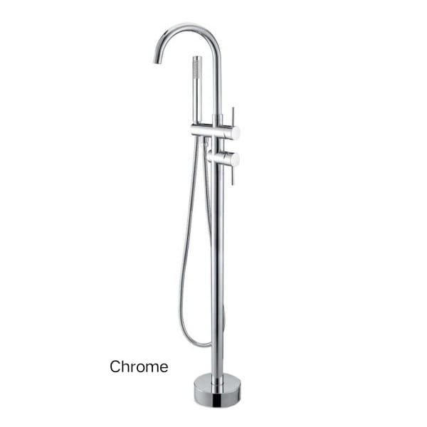 CENTRO Round Freestanding Bath Mixer With Hand held Shower In Chrome, Matte Black, Brushed Gold, Brushed Nickel & Gunmetal Grey