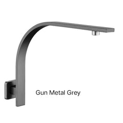SUPERIA Gooseneck Wall Mounted Shower Arm In Chrome, Matte Black, Brushed Gold, Brushed Nickel & Gunmetal Grey