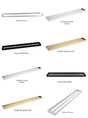 ZAVALLO Square Single & Double Towel Rail 800mm In Chrome, Matte Black, Brushed Gold & Brushed Nickel