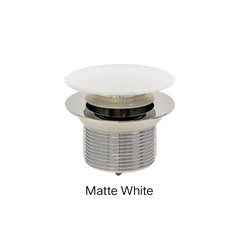 DOME Pull-Out/Pop-Up 40mm Bath Waste with Overflow Or No Over Flow In Chrome, Gloss White, Matte White & Matte Black