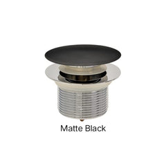 DOME Pull-Out/Pop-Up 40mm Bath Waste with Overflow Or No Over Flow In Chrome, Gloss White, Matte White & Matte Black