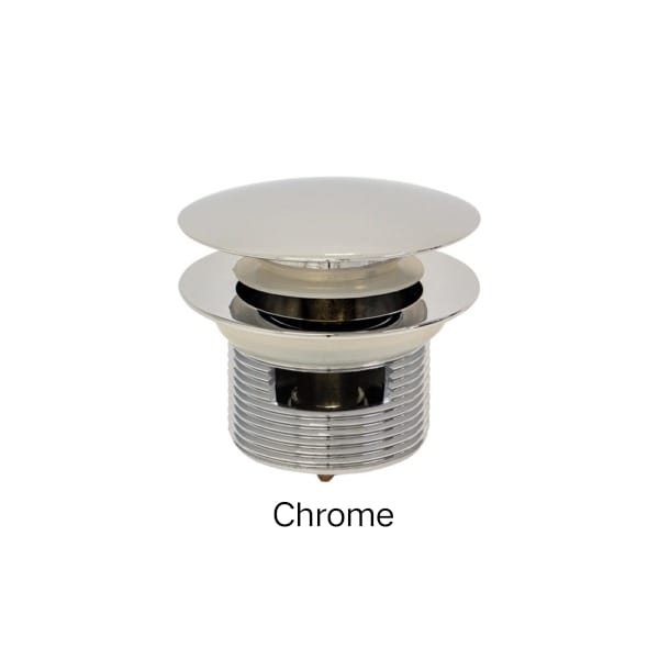 Pull-Out/Pop-Up 40mm Bath Waste with Overflow Or No Over Flow In Chrome, Gloss White, Matte White & Matte Black-Chrome