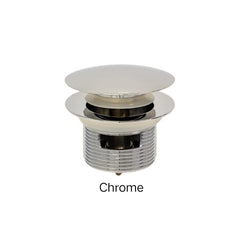 Pull-Out/Pop-Up 40mm Bath Waste with Overflow Or No Over Flow In Chrome, Gloss White, Matte White & Matte Black-Chrome