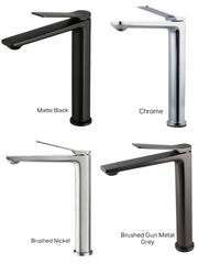 KUSHY Tall Basin Mixer In Chrome, Matte Black, Brushed Nickel & Brushed Gunmetal Grey