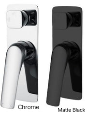 RUBY Square Shower/Bath Wall Mixer with Diverter In Chrome or Matte Black