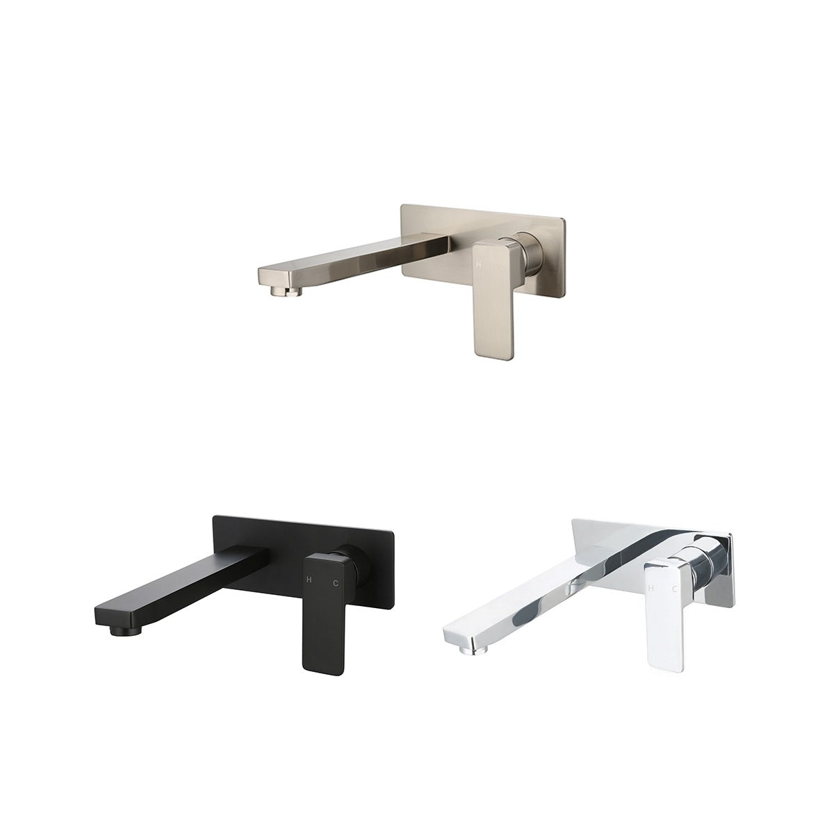 PILLO Combo mixer and spout in Matte Black,Chrome and Brushed Nickle