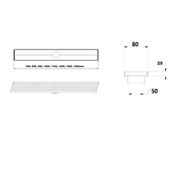 BINDAAS - CFG Tile Insert Pattern - 25mm Depth In Stainless Steel Or Matte Black, Size 600mm to 1800mm