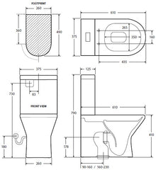COLA Rimless Hygenic Cleanflushing Back-to-Wall Short Projection Toilet Suite S or P Trap