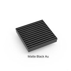 BINDAAS Floor Drain 100x100mm In Wire Frame or Square Patterned in Stainless, Matte Black, Gunmetal & Brushed Gold
