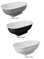 KENSINGTON Stone Bath Matte Grey, Matte Black Or Matte White