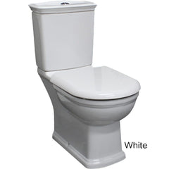 KENSINGTON White Close-Coupled Toilet Suite, P-Trap, S-Trap Or Ivory Close-Coupled Toilet Suite, S-Trap 240