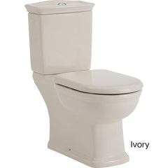 KENSINGTON White Close-Coupled Toilet Suite, P-Trap, S-Trap Or Ivory Close-Coupled Toilet Suite, S-Trap 240