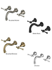 PELLIER Wall Bath Set In Chrome, Matte Black, Brushed Bronze Or Brushed Nickel