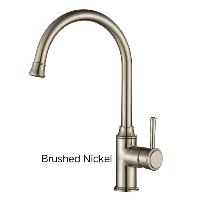 PELLIER Goose Neck Kitchen Mixer In Chrome, Matte Black, Brushed Bronze Or Brushed Nickel