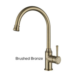 PELLIER Goose Neck Kitchen Mixer In Chrome, Matte Black, Brushed Bronze Or Brushed Nickel