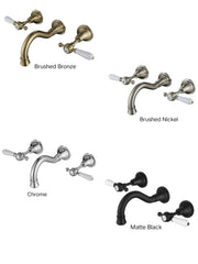 DEAUX Wall Bath Set Chrome, Matte Black, Brushed Nickel or Brushed Bronze