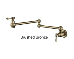 DEAUX Cold Water Kitchen Pot Filler In Chrome, Matte Black, Brushed Bronze Or Brushed Nickel