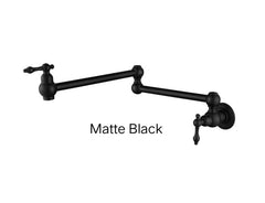DEAUX Cold Water Kitchen Pot Filler In Chrome, Matte Black, Brushed Bronze Or Brushed Nickel