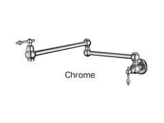 DEAUX Cold Water Kitchen Pot Filler In Chrome, Matte Black, Brushed Bronze Or Brushed Nickel
