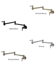 DEAUX Cold Water Kitchen Pot Filler In Chrome, Matte Black, Brushed Bronze Or Brushed Nickel