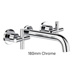 CROSS Wall Basin/Bath Set In 180mm or 220mm IN Chrome OR Matte Black