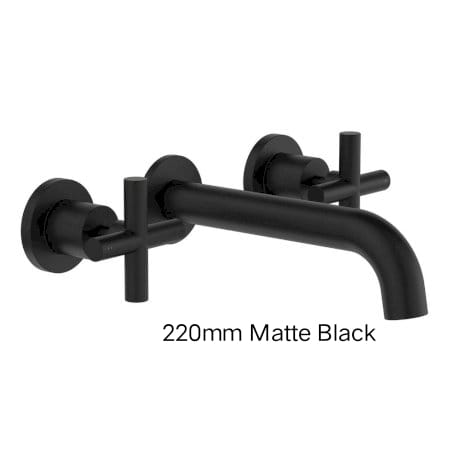 CROSS Wall Basin/Bath Set In 180mm or 220mm IN Chrome OR Matte Black